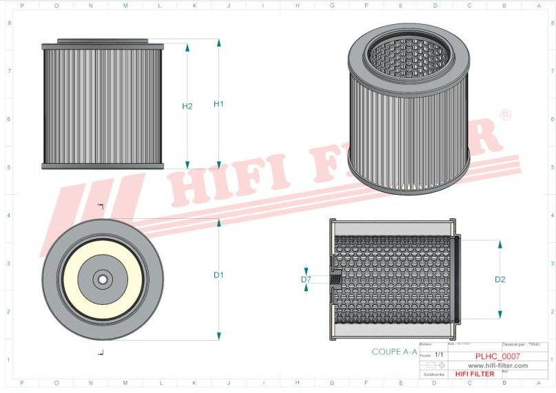 Hydraulic filter SH 60002 HIFI FILTER for CATERPILLAR,FIAT HITACHI